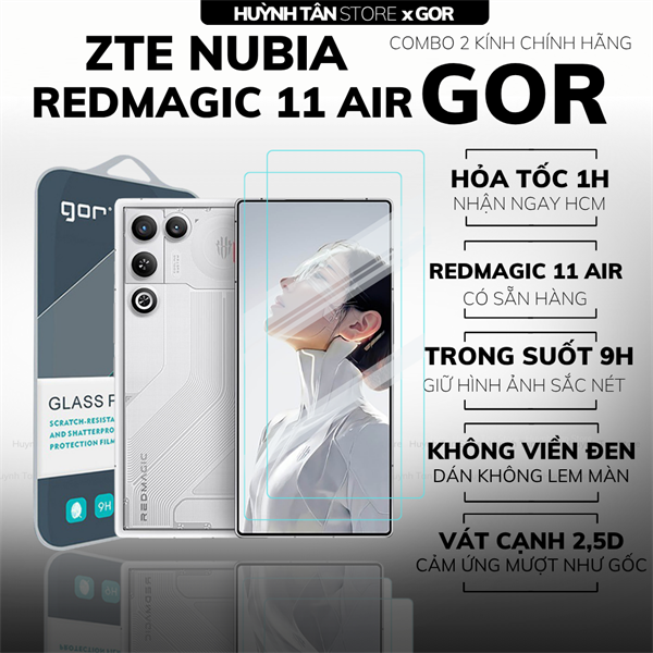 COMBO 2 KÍNH CƯỜNG LỰC REDMAGIC 11 AIR TRONG SUỐT CHÍNH HÃNG GOR