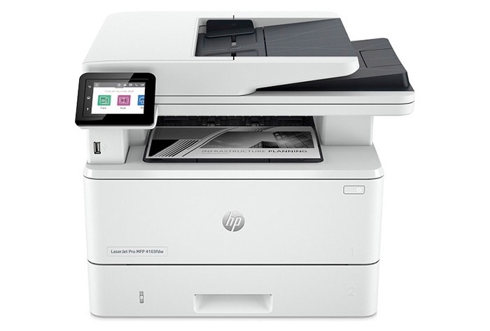 Máy in đa năng HP LaserJet Pro MFP 4103fdw - Kết nối wifi - In, scan, Copy 2 mặt tự động - Độ phân giải 1200 x 1200 - Mực W1510A in hơn 3,000 trang - Kèm dịch vụ lắp đặt + Cài đặt tận nơi trên 01 thiết bị máy tính