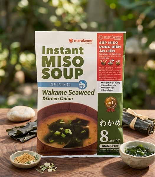 (Nhật Bản) 👉 Súp miso Marukome đậu hũ và rong biển Wakame 👉 152g