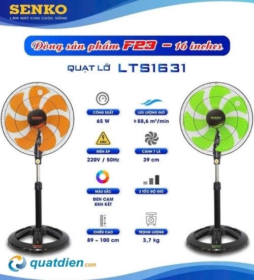 Quạt lỡ 7 cánh cam 65W Senko LTS1631