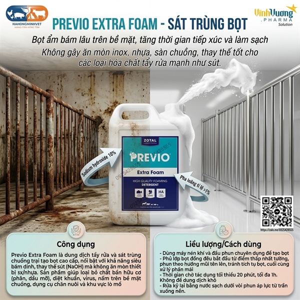 Previo extra foam 5l-Sát trùng bọt