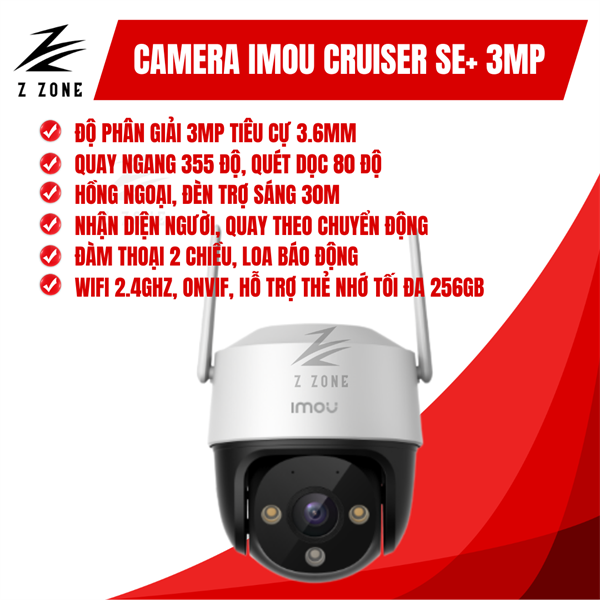 Camera Imou IPC-S31FEP Cruiser SE+ 3MP - Xoay 360 độ, Bám theo chuyển động, Full Color