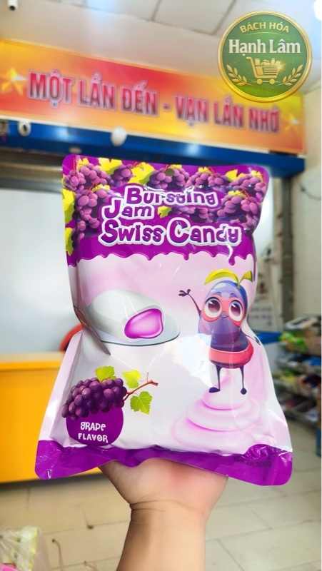 Kẹo hoa quả nhân chảy Bursting 300g ( Nho )