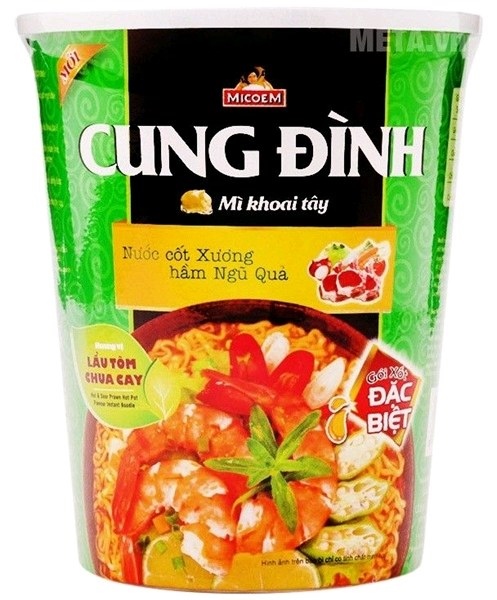 Mì khoai Tây vị lẩu tôm chua cay Cung Đình ly 65g