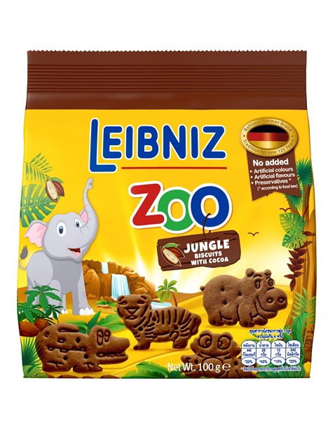 Bánh quy ca cao hình thú rừng NĐ leibniz zoo 100g