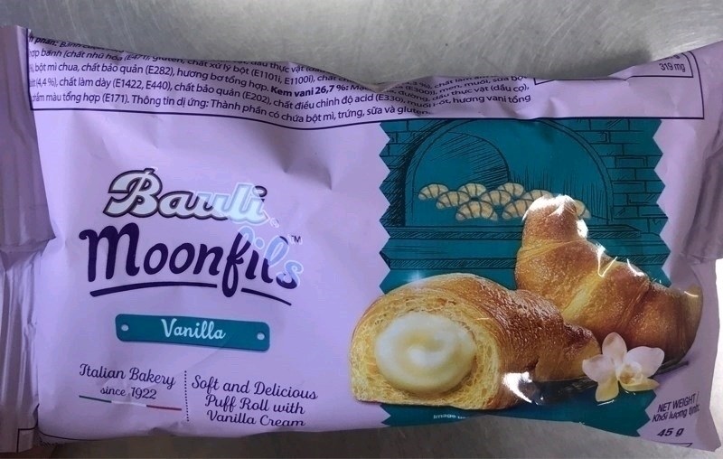 Bánh mì tươi Bauli Moonfils vani 45g