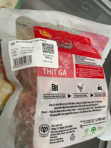 Đùi gà tỏi CP đông lạnh 500g