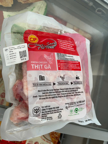 Cánh gà giữa Đông lạnh CP 500g