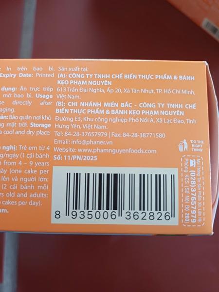 Bánh phaner pie xoài 12PCS