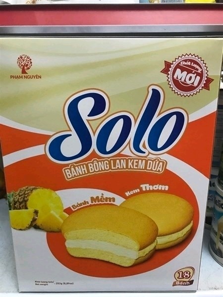 Bánh Solo vị lá dứa hộp 252g