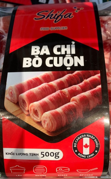 Shiba Ba chỉ bò mỹ cuộn 500g
