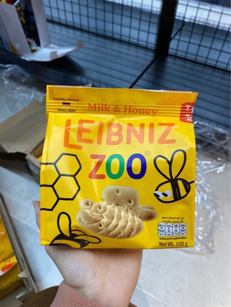Bánh qui sữa mật ong hình gấu & ong Leibniz Zoo 100g