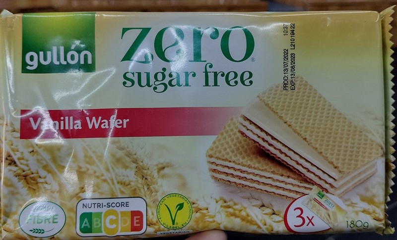 Bánh Xốp vani không đường zero Gullon 180g