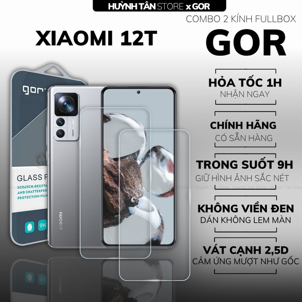 COMBO 2 KÍNH CƯỜNG LỰC MI 12T TRONG SUỐT CHÍNH HÃNG GOR