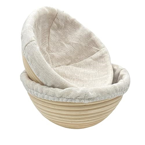 Rổ mây ủ bột bánh mì, kèm vải ủ/ Tròn 18x9cm