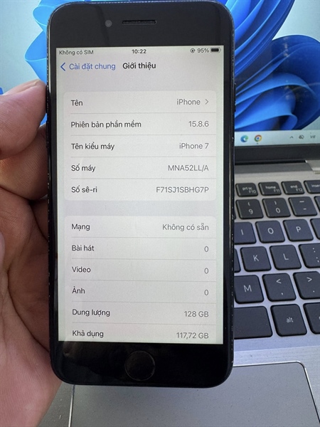 Iphone 7g 128g đen pin 100%