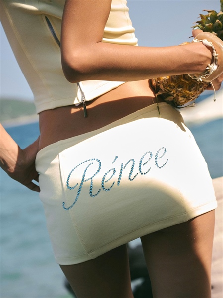Chân Váy TWENTI Micro Skirt Cực Ngắn Đính Đá Renee - VÁY Vàng - 0