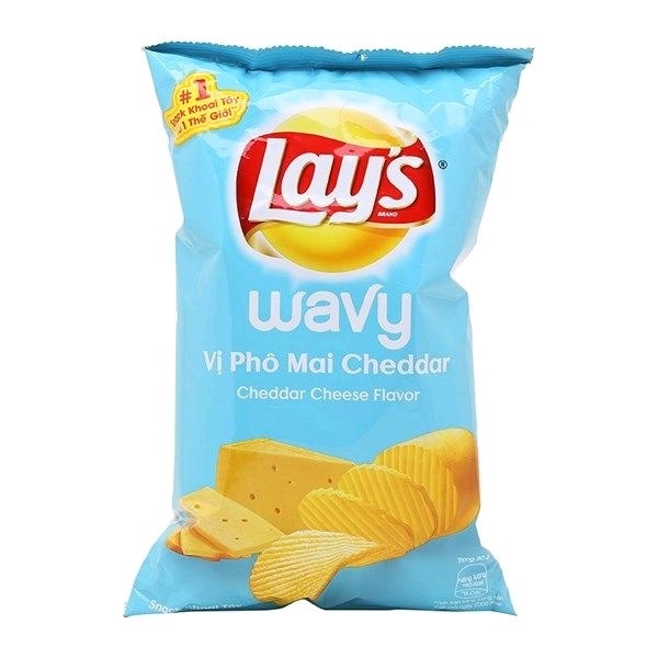 Lay's snack wavy vị phô mai cheddar 90g