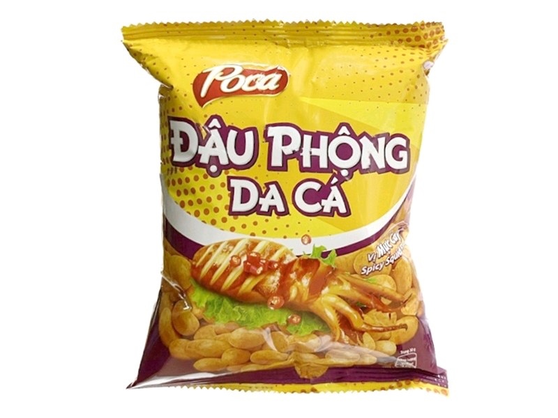 Lays đậu phộng da cá Poca vị mực cay 68g