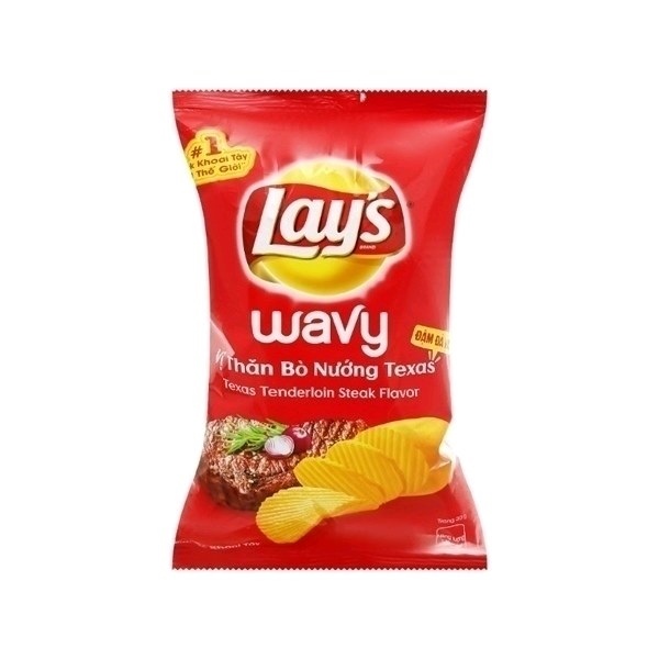 Lays snack vị thăn bò nướng texas 53g