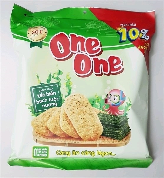 Bgoo150: bánh gạo One One gói 155g tảo Biển Bạch tuộc