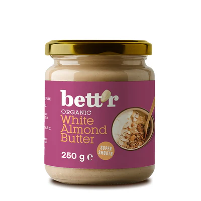 Bơ hạnh nhân trắng nguyên chất hữu cơ Bett'r 250g