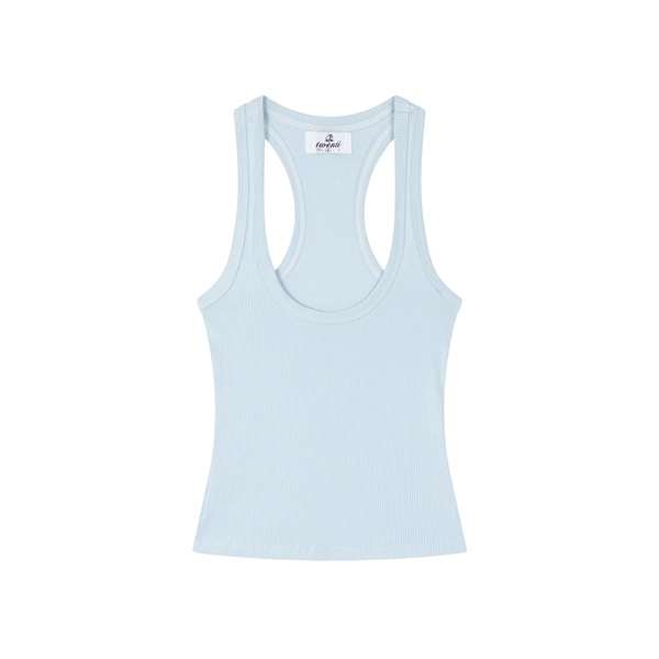 Áo Ba Lỗ TWENTI Thun Gân Mỏng Khoét Ngực Sâu Đi Biển - Xanh biển trơn - Freesize