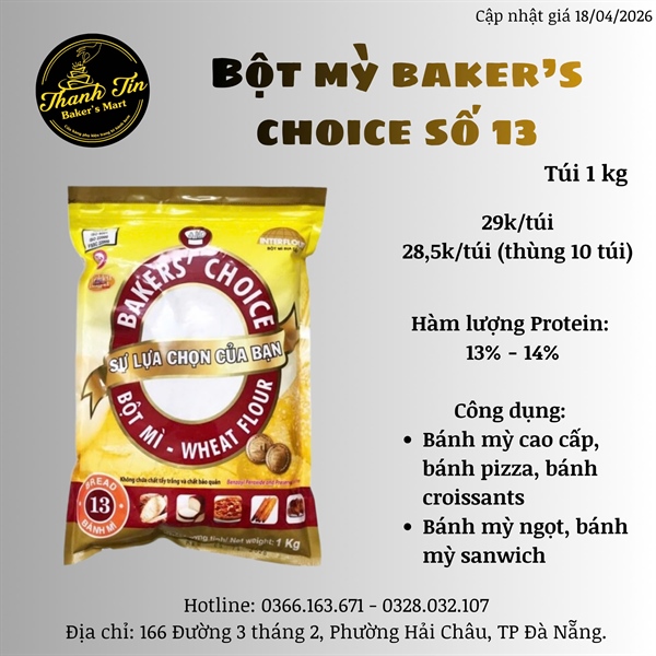 Bột mì Bakers'choice số 13