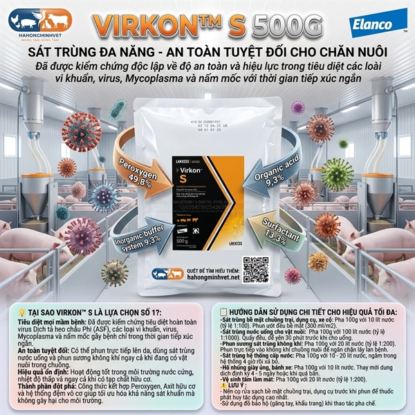 VIRKON S 500GM (sát trùng bột)