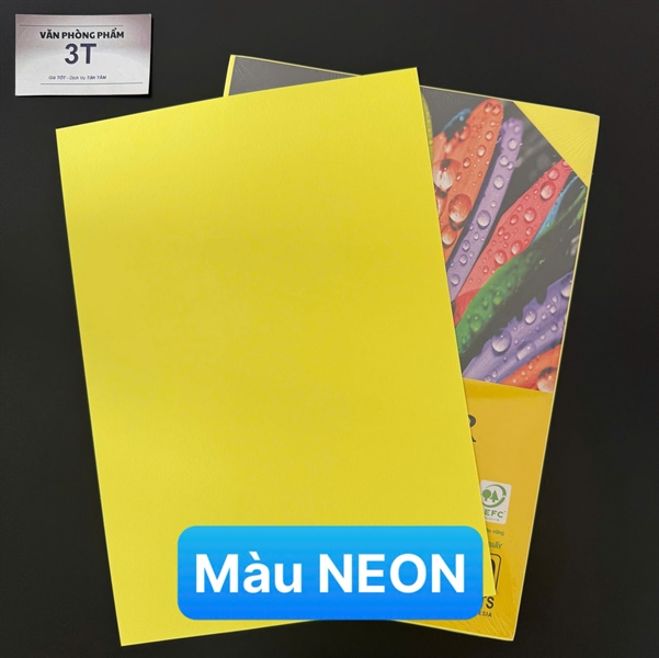 Giấy A4 (giấy mềm) PGrand màu VÀNG DẠ QUANG
