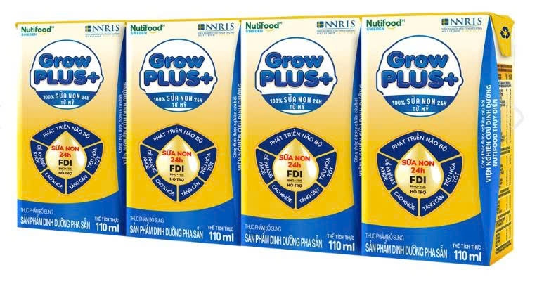 Sữa dinh dưỡng Grow plus Nutifood vàng 110ml