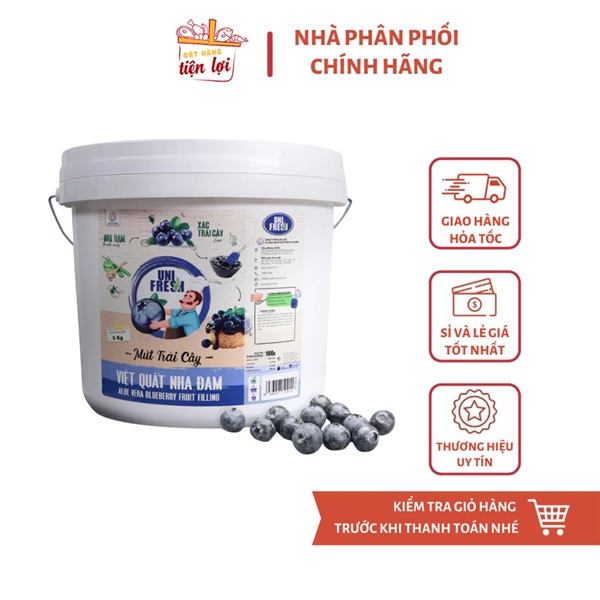 Mứt trái cây Việt Quất Nha Đam Unifresh Xô 5Kg