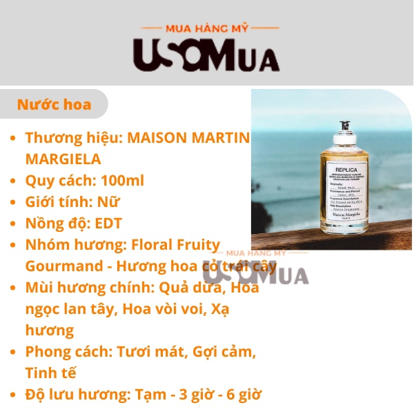 Maison margiela replica beach walk edt 100ml