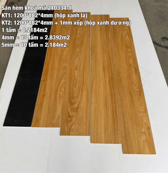 SÀN NHỰA HÈM KHÓA 4MM (1200x182x4MM) - H210334-1 - KÈM XỐP TRẮNG