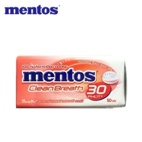 Kẹo ngậm không đường Mentos Hương đào Bạc Hà 35g