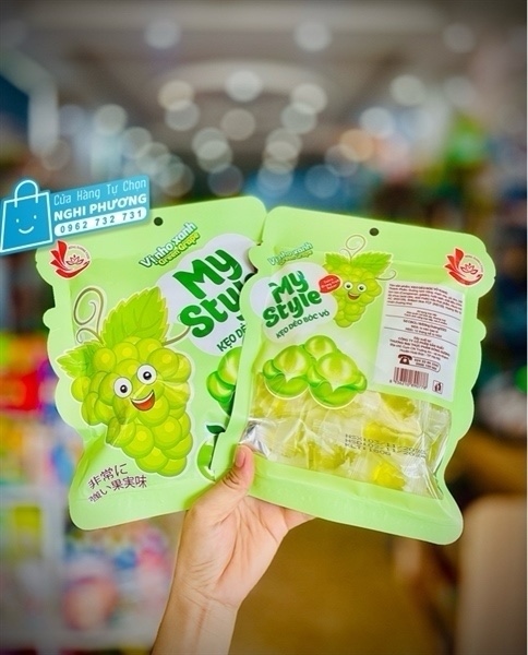 Kẹo dẻo bóc vỏ vị nho xanh Đông Dương 180g