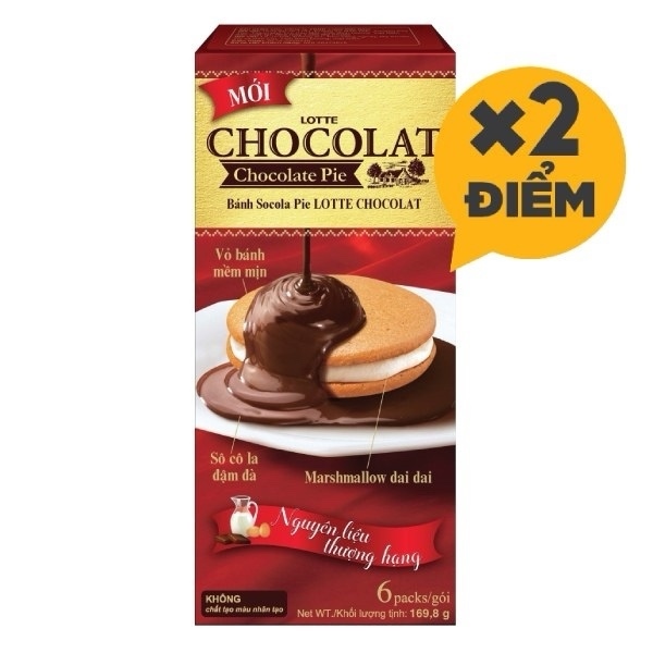 Bánh socola pie Lotte chocolat 169.8g
