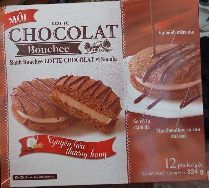 Bánh bouchee Lotte chocolat vị socola 324g