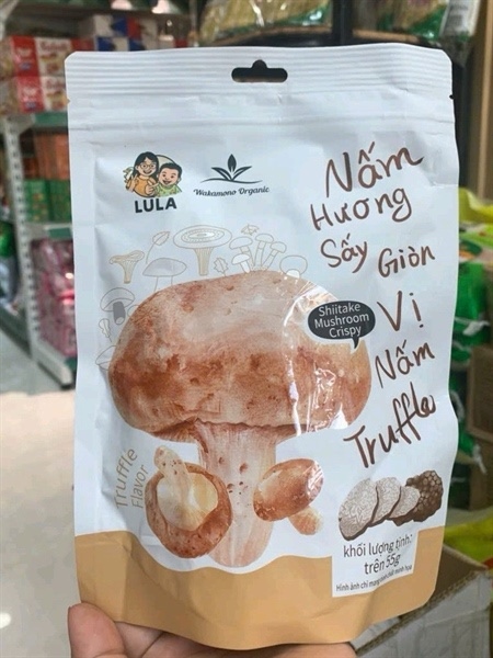 Nấm Hương sấy giòn Wakamono Vị Nguyên bản 55g
