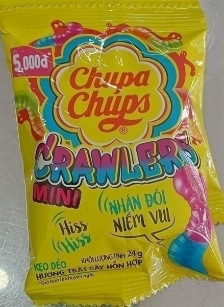 Kẹo dẻo Chupa Chups Hương trái cây hỗn hợp con giun gói 24g