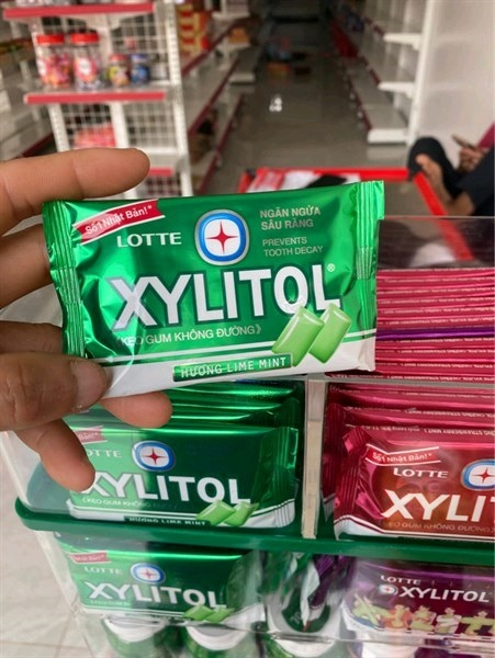Kẹo cao su vỉ Xylitol xanh Bạc Hà Lime mint 11.6g
