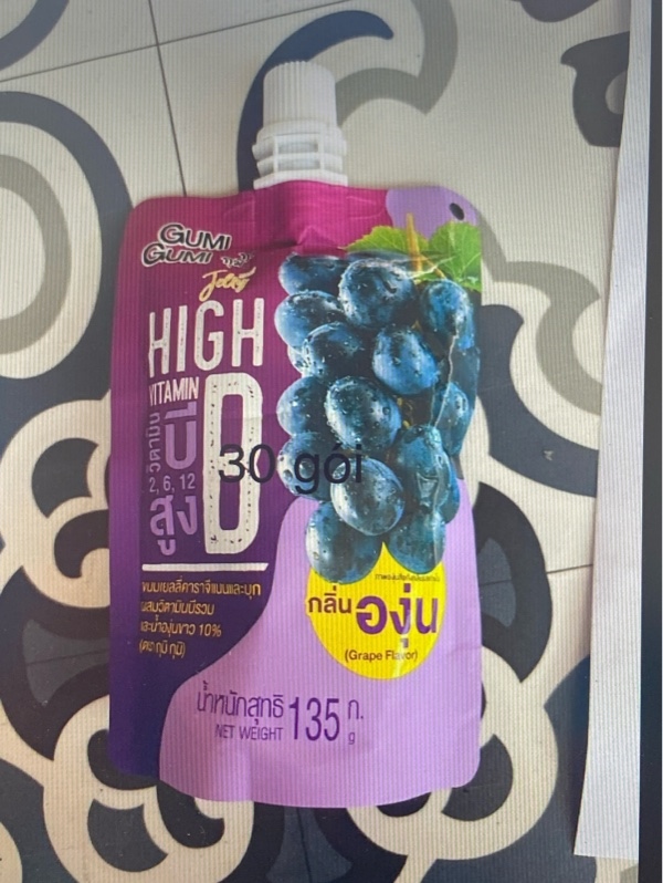 Gk can nước thạch Jelly Gumi Gumi vitamin b vị nho 150g