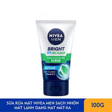 88880 SỮA RỬA MẶT NIVEA NAM BRIGHT 8H OIL CLEAR SCRUB 100G