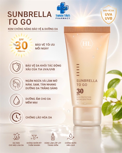 KCN Dưỡng Ẩm-Sáng Da HL Sunbrella Sun Protector Spf 30 50ml
