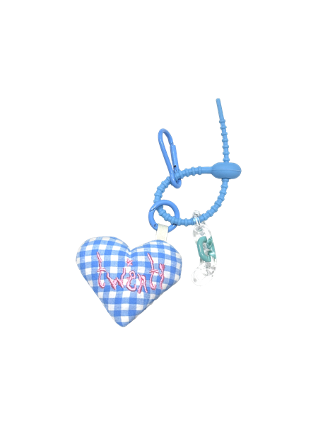 Móc Khóa Trái Tim Thêu Chữ TWENTI Kèm Chain - XANH