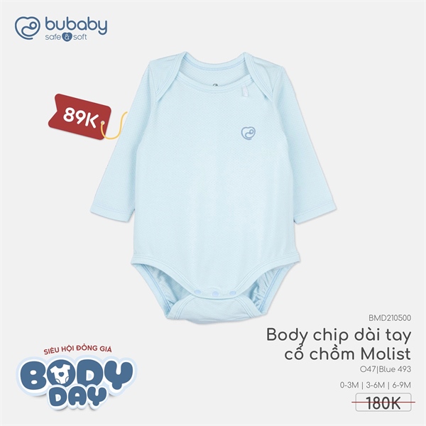 MD2108 - Body chip dài tay cài chéo Bubaby - Blue 493