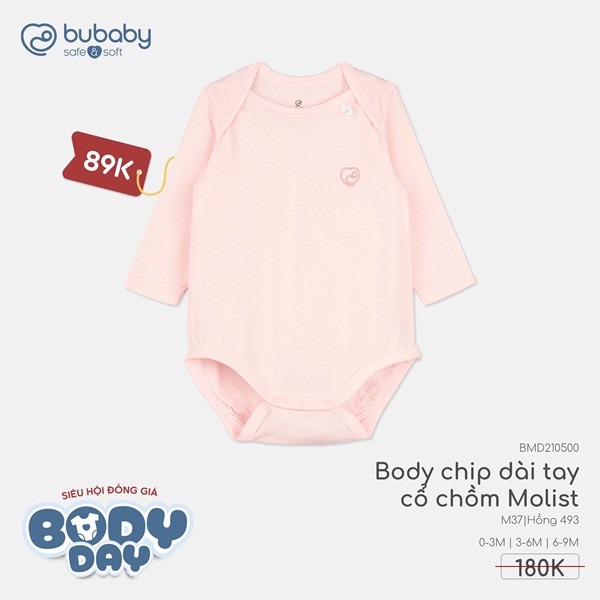 MD2108 - Body chip dài tay cài chéo Bubaby - Hồng 493