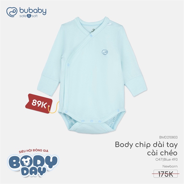 MD2105 - 3M/9M Body chip dài tay cổ chồm Molist Bubaby - Blue 493