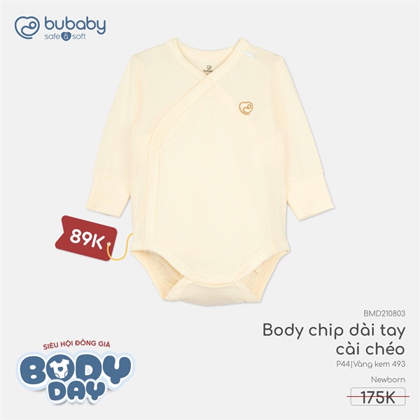 MD2105 - 3M/9M Body chip dài tay cổ chồm Molist Bubaby - Vàng kem 493