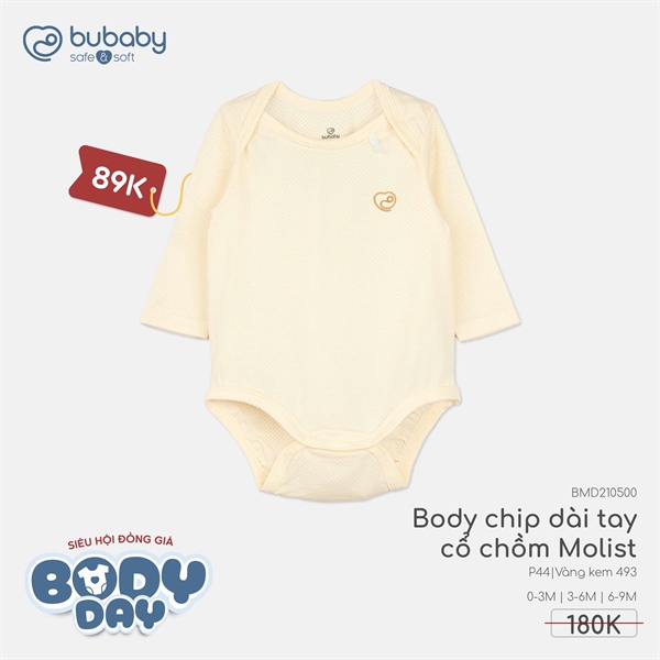 MD2108 - Body chip dài tay cài chéo Bubaby - Vàng kem 493
